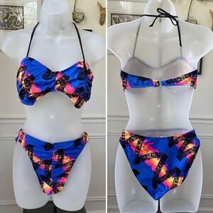 Vintage 80s Pacific Connections St Tropez Bikini Swimsuit M
